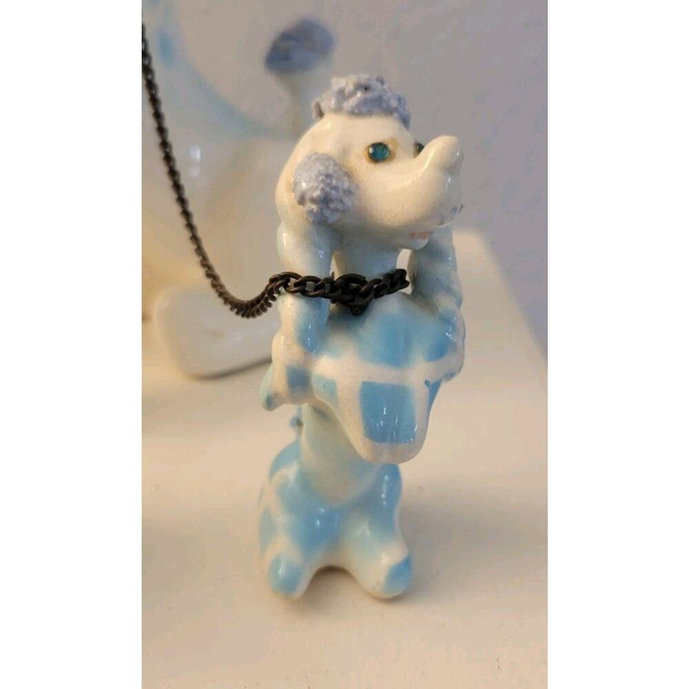 Vtg. 50s Kreiss & Company Poodle w/Puppies on Chain Leash Made in Japan - Picture 5 of 16